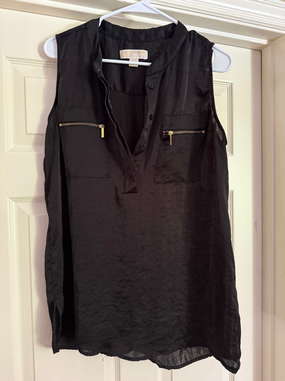 MICHAEL Michael Kors Black Sleeveless Zip-Pocket Tunic